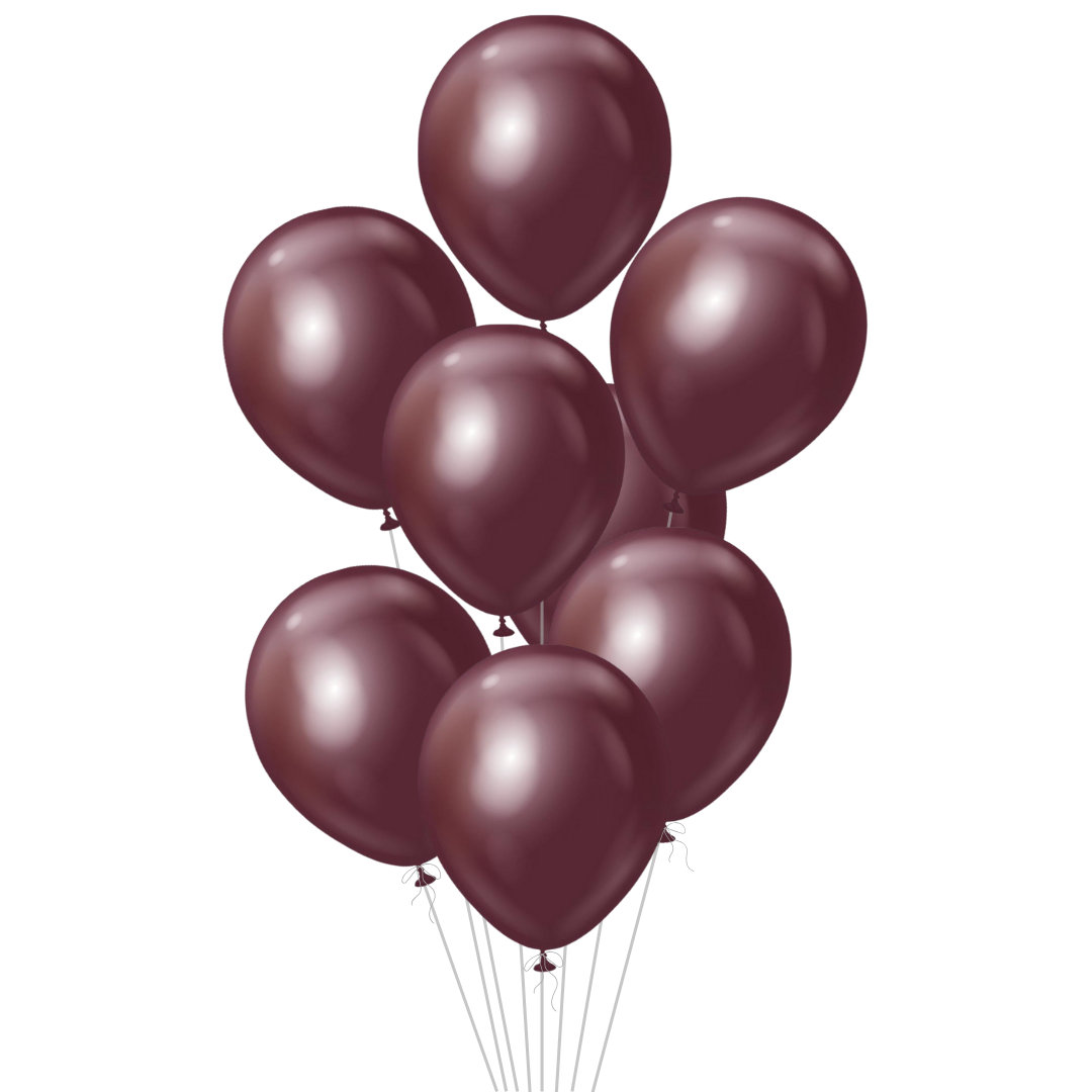 Mirror Burgundy Latex Balloon, 12in