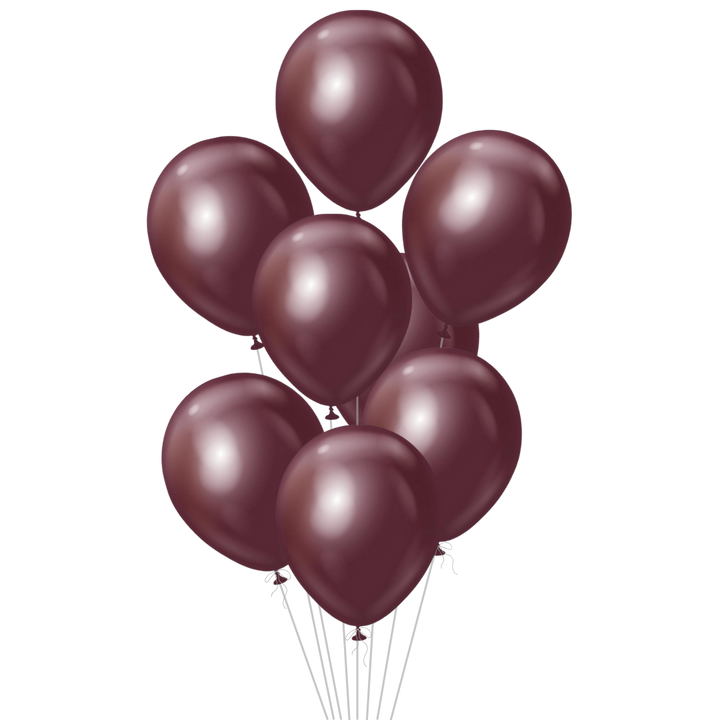 Mirror Burgundy Latex Balloon, 12in