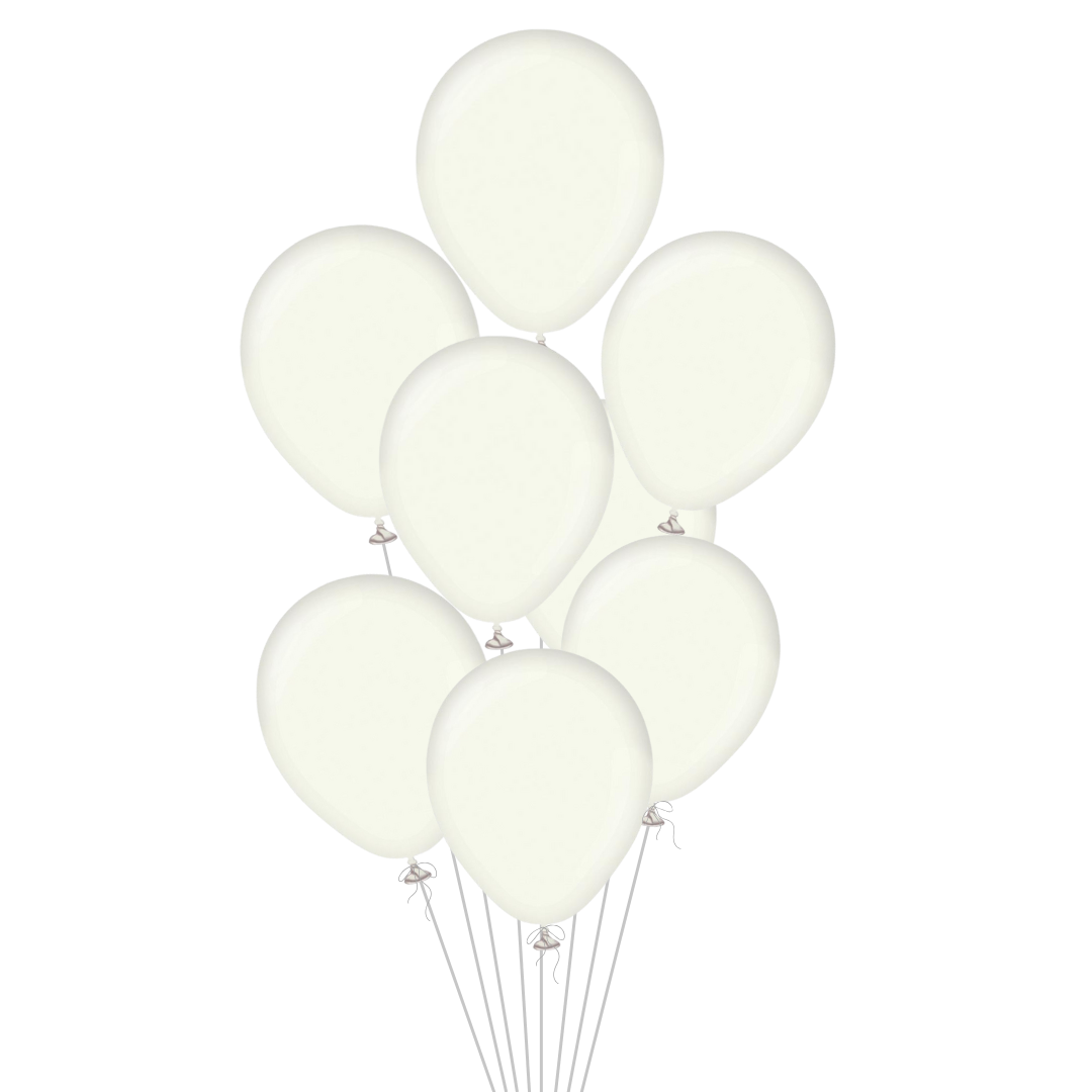 White Latex Balloon, 12in