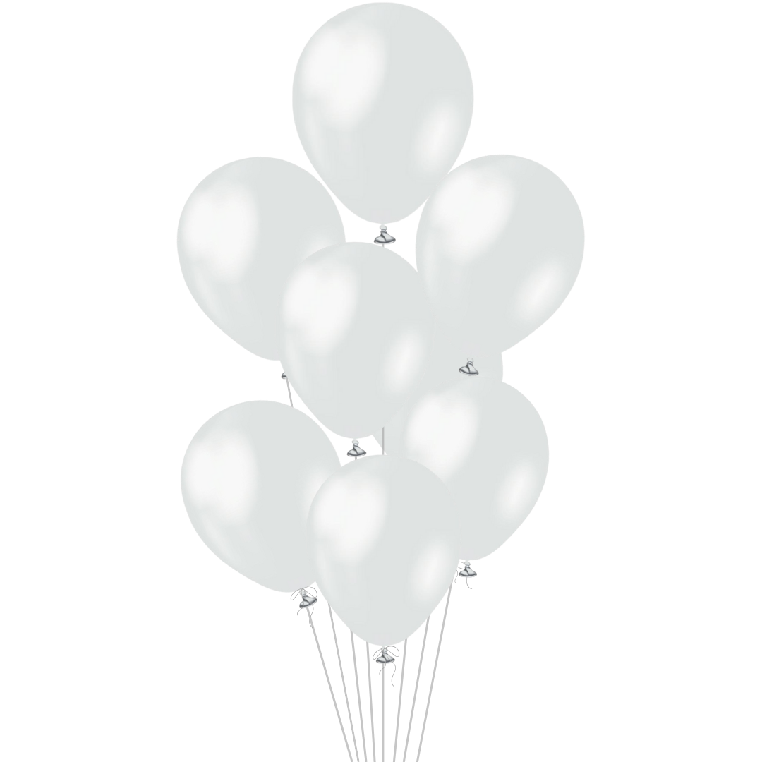 Pearl White Latex Balloon, 12in