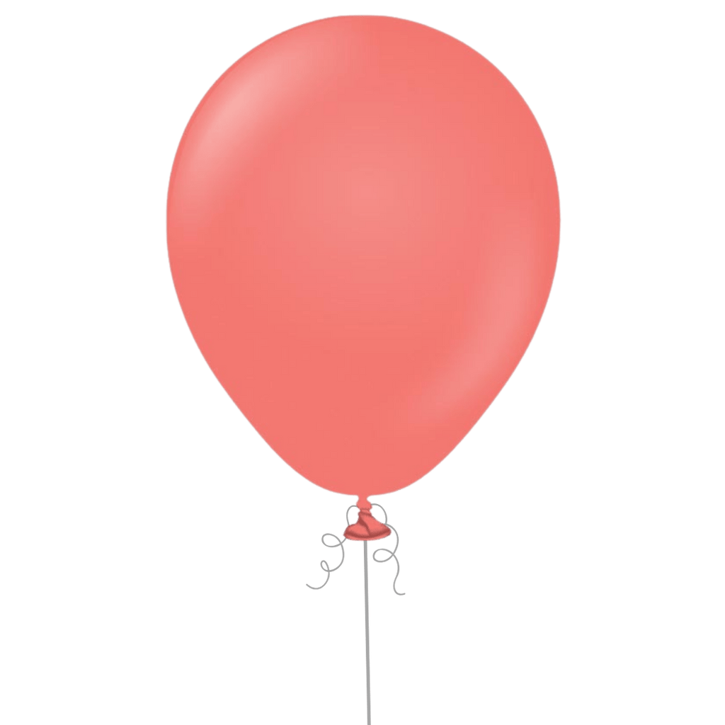 Coral balloon latex with ribbon classic decoration for birthday from Parte Haus party supply store in Bethesda MD