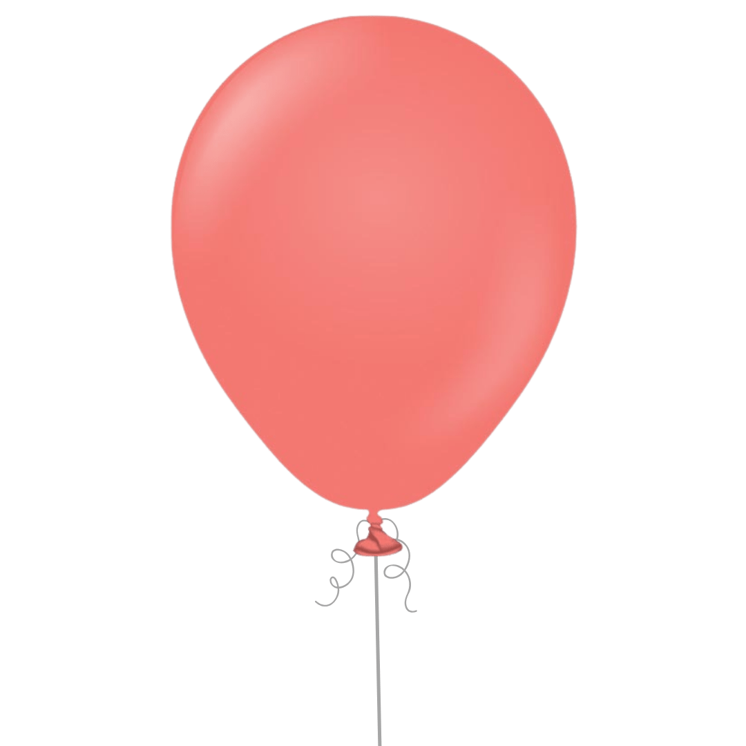 Coral balloon latex with ribbon classic decoration for birthday from Parte Haus party supply store in Bethesda MD