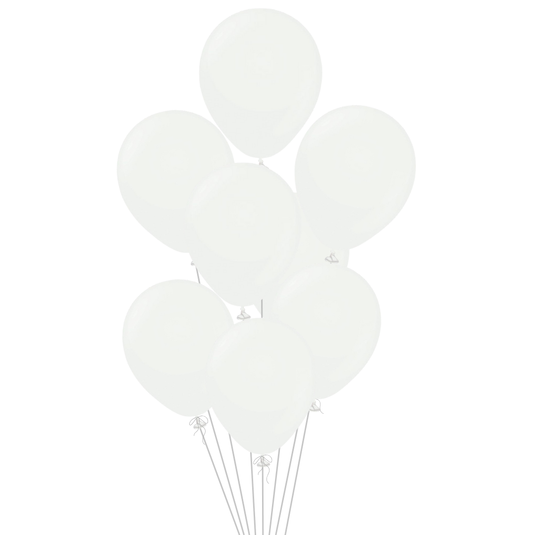 White Latex Balloon, 12in