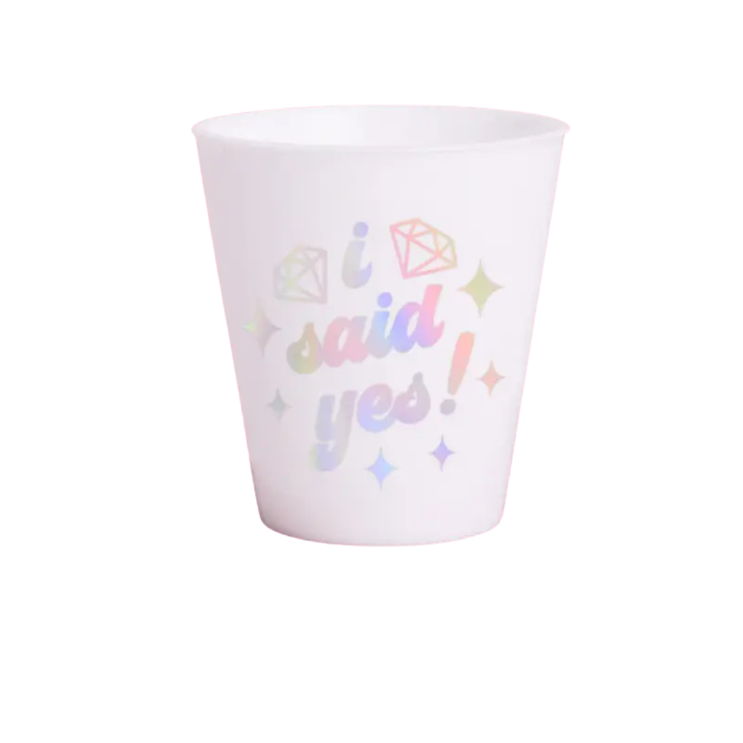 Pink and White Shot Glasses Bachelorette Matte Plastic Cups