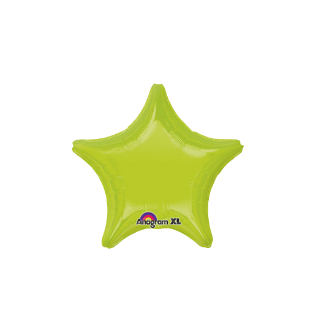 Kiwi green 18in star foil balloon for birthday parties – from Parte Haus party supply store in Bethesda, MD.
