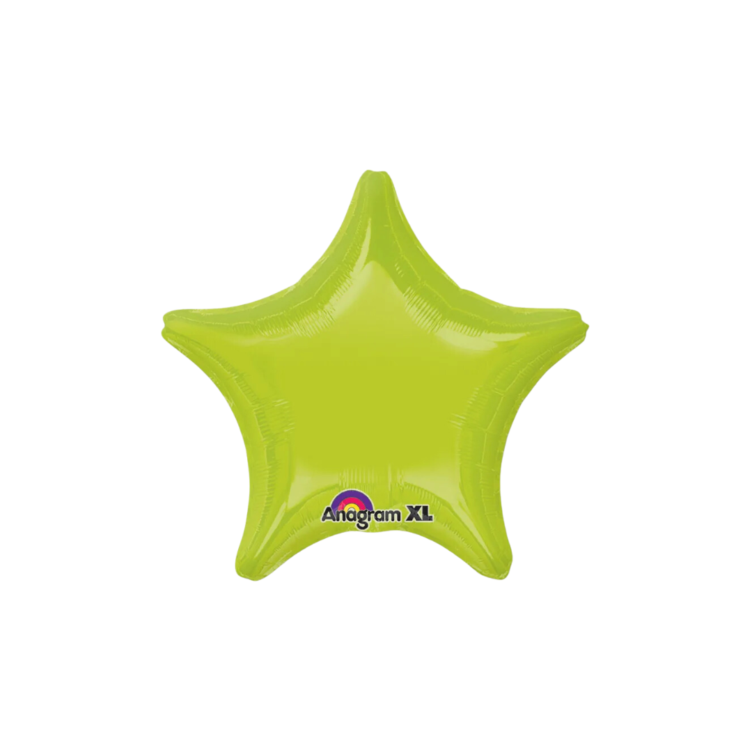Kiwi green star foil balloon shiny decor for birthday from Parte Haus party supply store in Bethesda MD