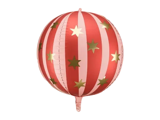 Red Starry Ball Foil Balloon, 30in
