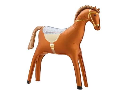 Giant Brown Standing Horse Foil Balloon, 38in