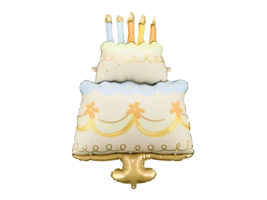 Multicolor Two Tiered Cake Shape Foil Balloon, 41in