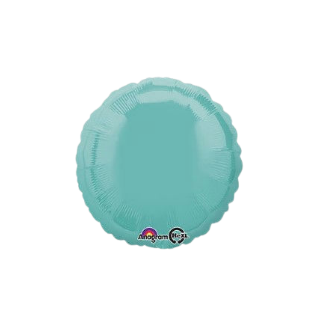 Light blue foil balloon round shape birthday theme from Parte Haus party supply store in Bethesda Maryland