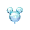 Light blue foil balloon shaped like a mouse head birthday decoration from Parte Haus party supply store in Bethesda Maryland