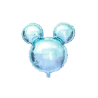 Light blue foil balloon shaped like a mouse head birthday decoration from Parte Haus party supply store in Bethesda Maryland