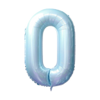 Light blue number 0 balloon for birthday party from Parte Haus party supply store in Bethesda MD