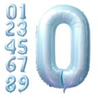 Light blue number balloon set shiny design birthday party decoration from Parte Haus party supply store in Bethesda MD