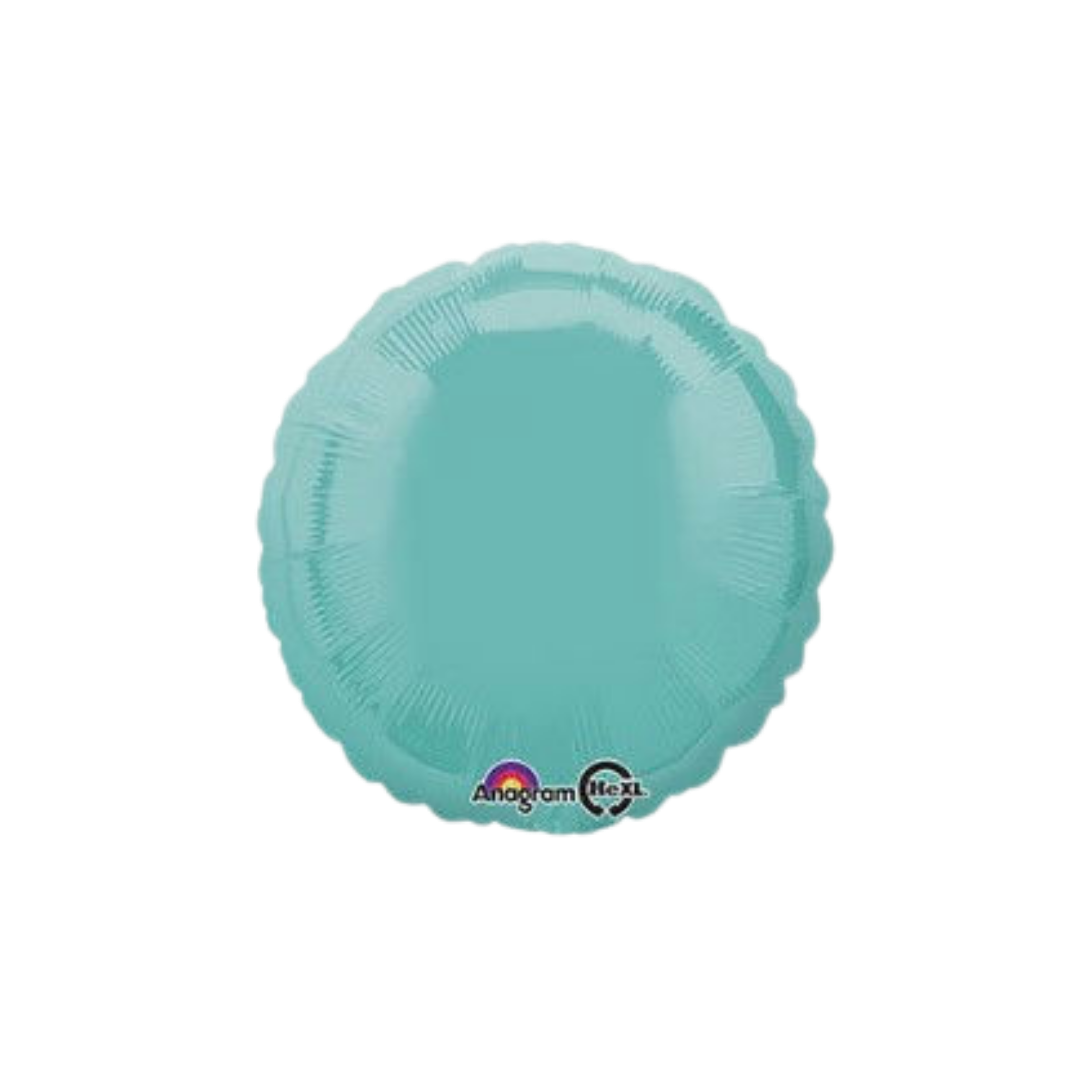 light blue round foil balloon for birthday wedding or graduation from Parte Haus party supply store in Bethesda MD