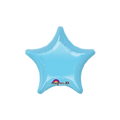Light blue star foil balloon with glossy surface for birthday from Parte Haus party supply store in Bethesda Maryland