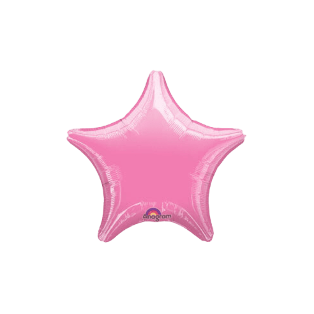 Light pink star foil balloon shiny and star shaped for birthday from Parte Haus party supply store in Bethesda MD