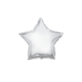 Light silver star foil balloon shiny metallic party theme from Parte Haus party supply store in Bethesda Maryland