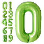 lime green number balloons metallic finish birthday celebration from Parte Haus party supply store in Bethesda Maryland