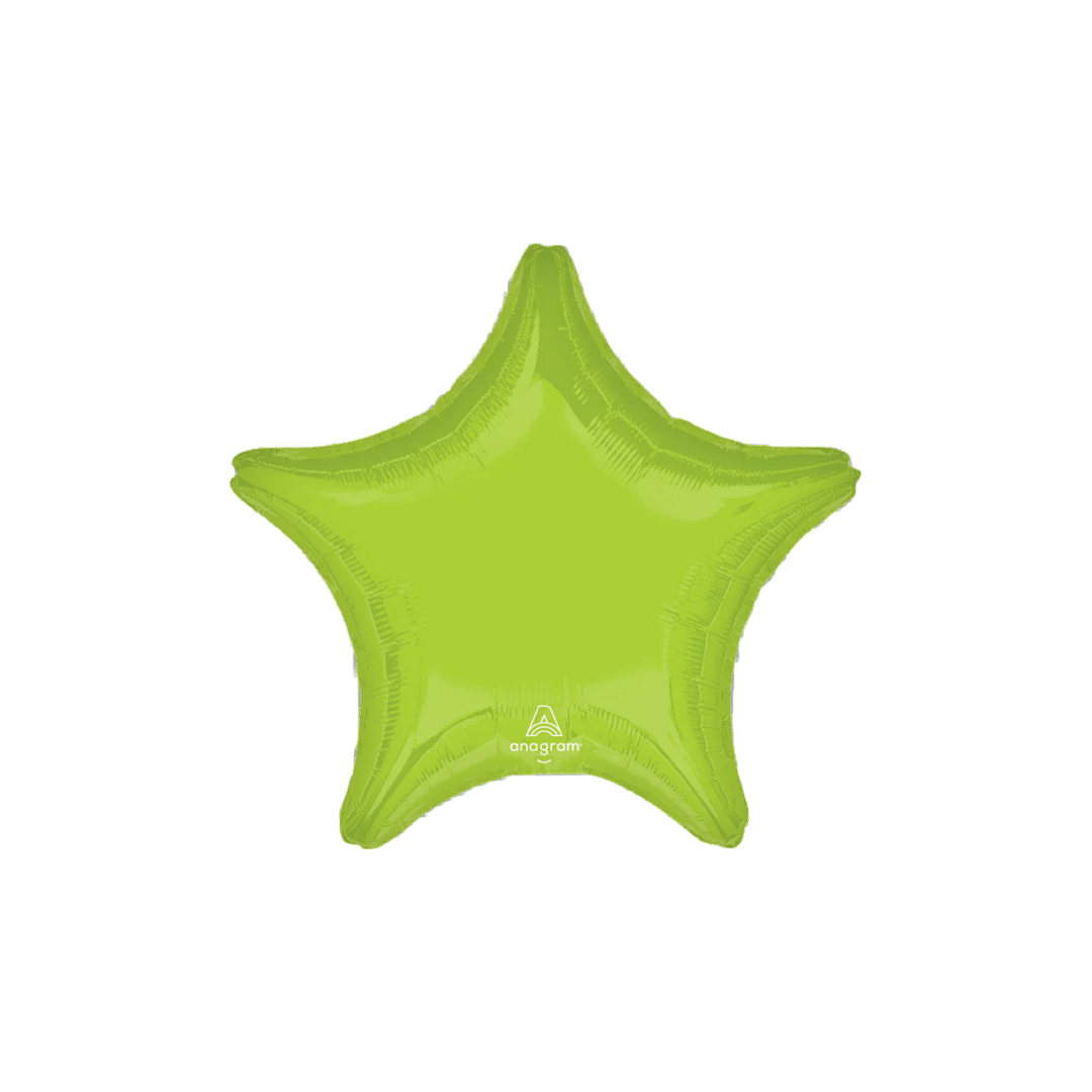 lime green star foil balloon shiny star shape birthday decor from Parte Haus party supply store in Bethesda MD