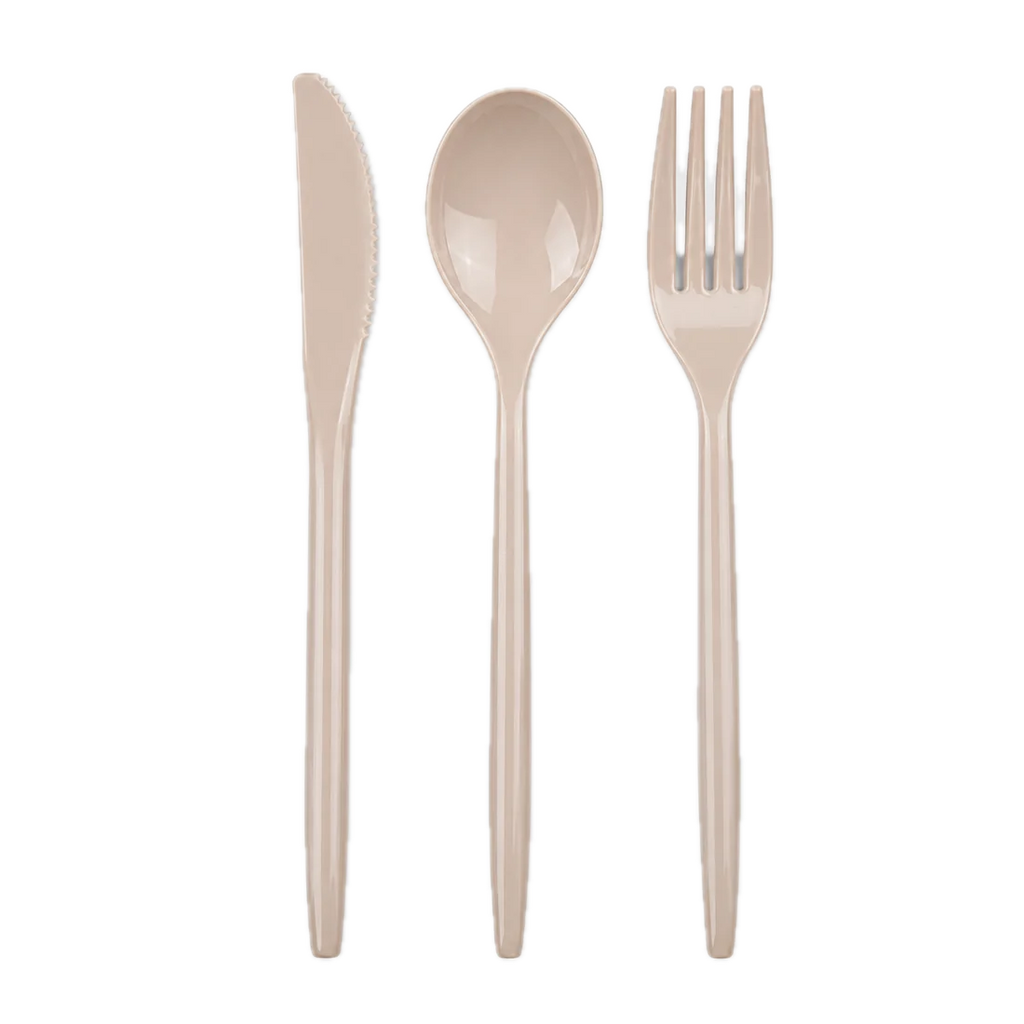 Linen Reusable Cutlery Set | 30 Pieces