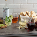 Clear Stemless Wine Goblets - 6 pcs