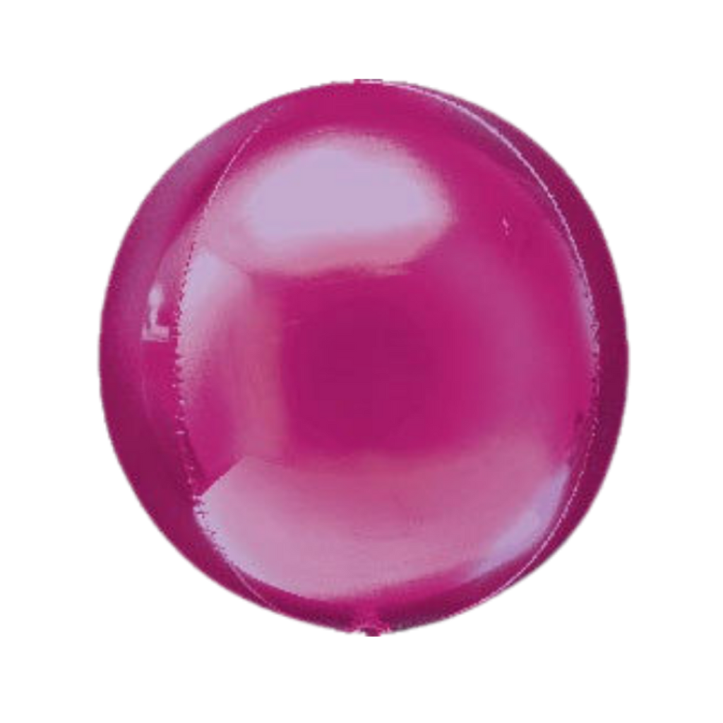 Magenta orbz foil balloon round shiny for Barbie theme from Parte Haus party supply store in Bethesda MD