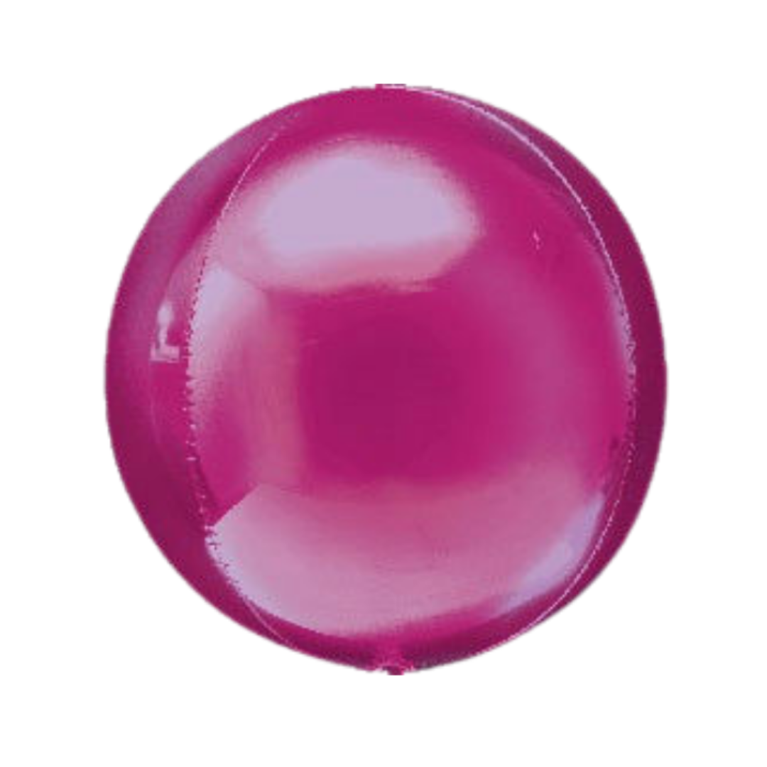 Magenta orbz foil balloon round shiny for Barbie theme from Parte Haus party supply store in Bethesda MD