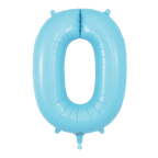 Matte light blue number 0 balloon for birthday from Parte Haus party supply store in Bethesda Maryland