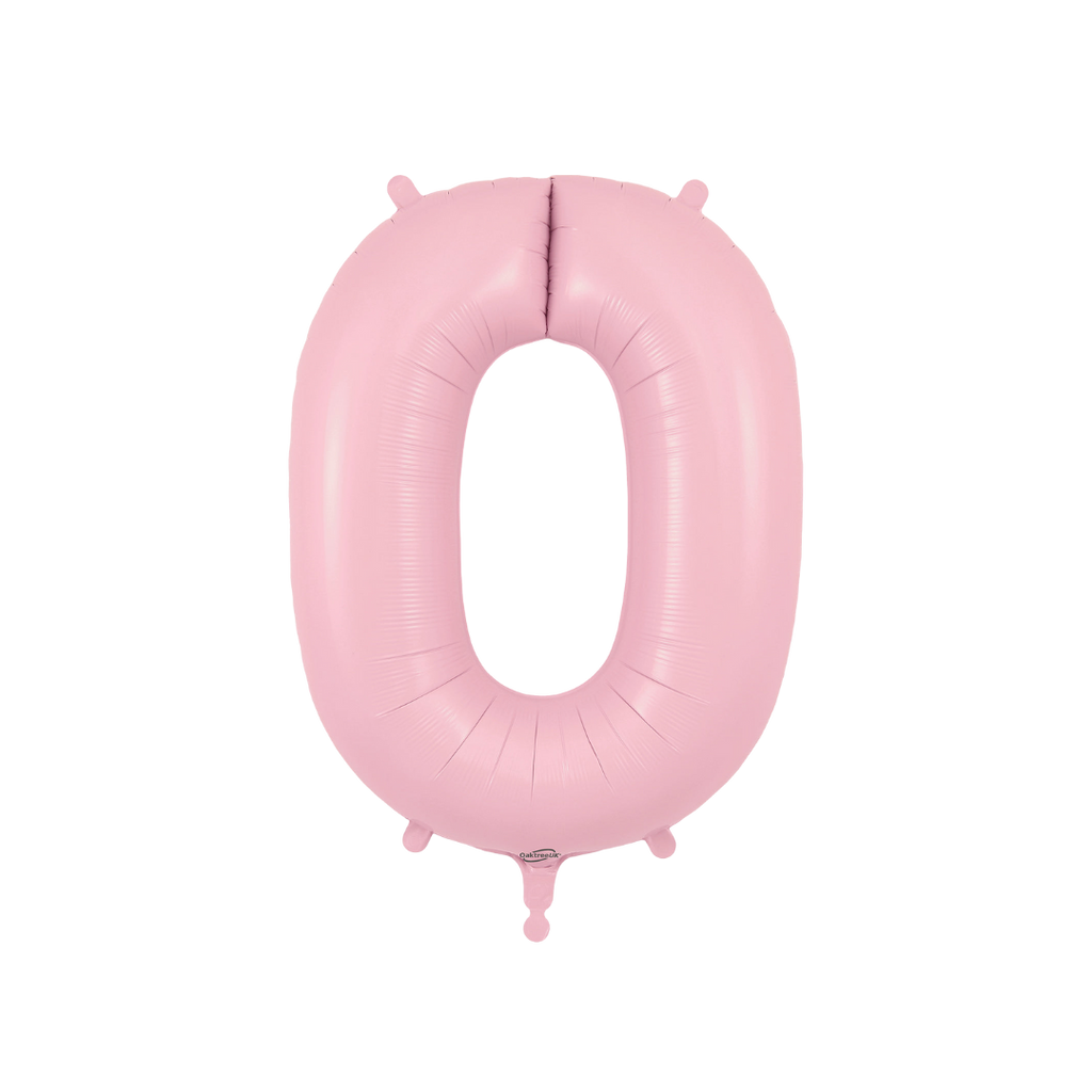 matte pink number zero foil balloon for birthday milestone from Parte Haus party supply store in Bethesda Maryland
