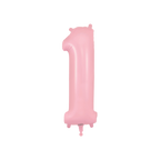 matte pink number 1 foil balloon for birthday milestone from Parte Haus party supply store in Bethesda MD