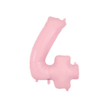 Matte pink number 4 foil balloon for birthday milestone from Parte Haus party supply store in Bethesda Maryland