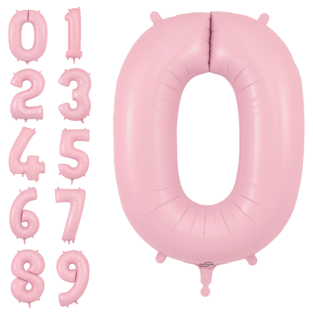 Matte pink number foil balloon for birthday milestone from Parte Haus party supply store in Bethesda Maryland
