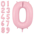 Matte pink number foil balloon for birthday milestone from Parte Haus party supply store in Bethesda Maryland
