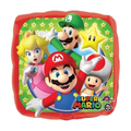 Multicolor Super Mario Bros foil balloon with characters for birthday from Parte Haus party supply store in Bethesda MD
