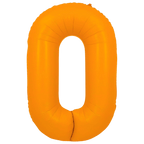 neon orange number 0 foil balloon for birthday from Parte Haus party supply store in Bethesda Maryland