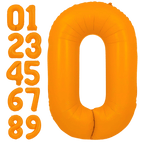 Neon orange number balloon with shiny finish birthday decoration from Parte Haus party supply store in Bethesda MD
