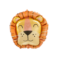 orange brown lion head foil balloon with smiling face for birthday from Parte Haus party supply store in Bethesda MD