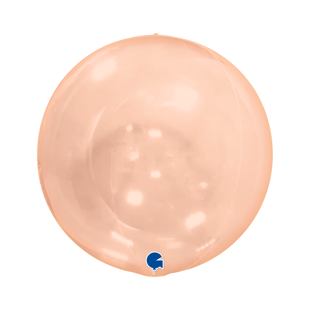 Orange clear bubble balloon round for birthday from Parte Haus party supply store in Bethesda MD
