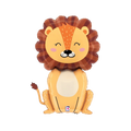 orange lion foil balloon with cute face for jungle birthday from Parte Haus party supply store in Bethesda MD