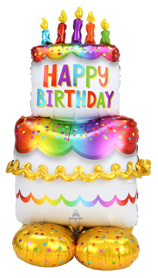 Airfill Only Airloonz Consumer Inflatable Birthday Cake Foil Balloon