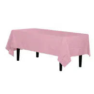 Premium Pink Disposable Plastic Tablecloth | 54x108In.