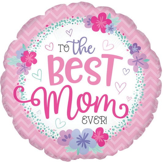 17" To The Best Mom Ever Foil Balloons