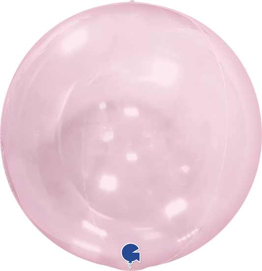 15" (22" Deflated) Transparent Pink Globe Balloon