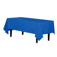 Dark Blue Disposable Plastic Tablecloth - 54 in. x 108 in.
