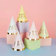 Pastel 'Happy Birthday' Party Hats 10 Pack