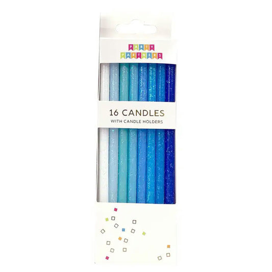 Tall Blue Gradient 16 Candle Set