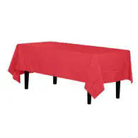 Premium Red Disposable Plastic Tablecloth | 54x108In.