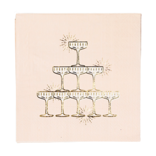 Blush Champagne Tower Cocktail Napkins