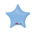 Pastel blue star foil balloon with glossy finish for baby shower or gender reveal from Parte Haus party supply store in Bethesda Maryland